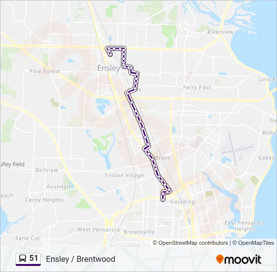 51 Bus Line Map