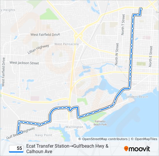 55 Route: Schedules, Stops & Maps - Ecat Transfer Station‎→Gulfbeach ...