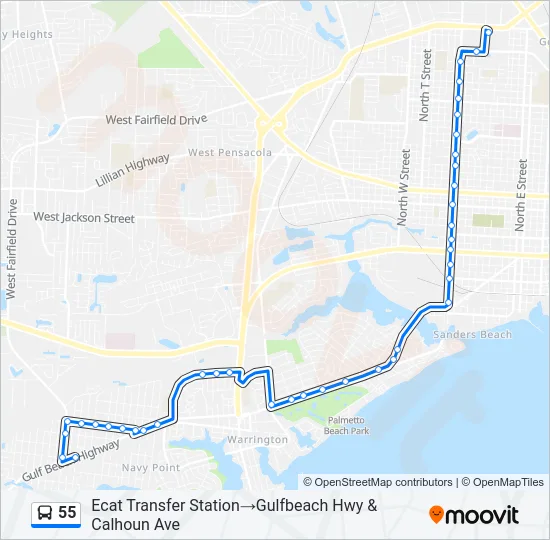 55 Bus Line Map