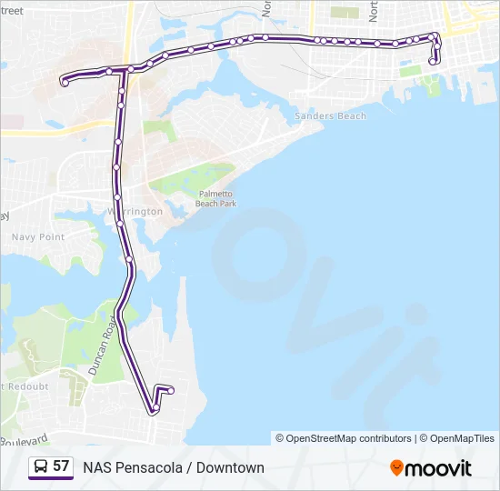 57 Bus Line Map