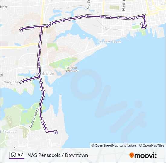 57 Bus Line Map