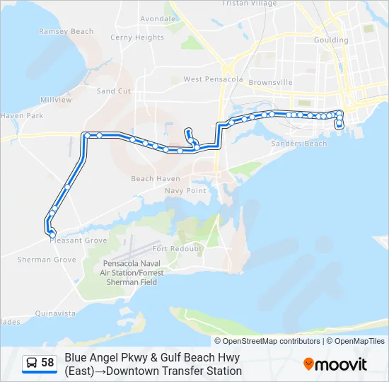 58 Bus Line Map