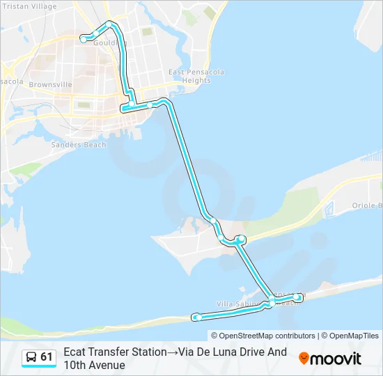 61 Bus Line Map