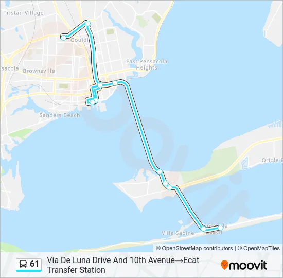 61 Bus Line Map