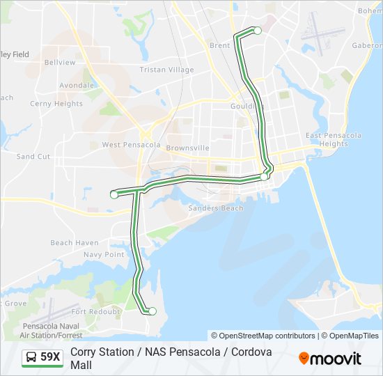 59X Bus Line Map