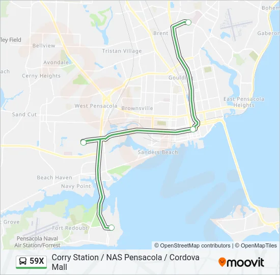 59X Bus Line Map
