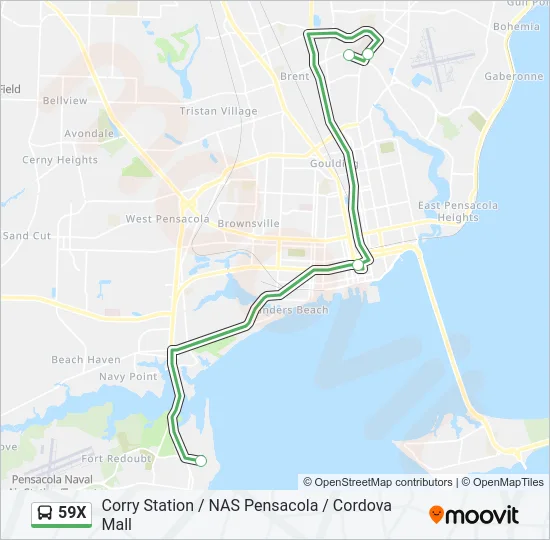 59X Bus Line Map