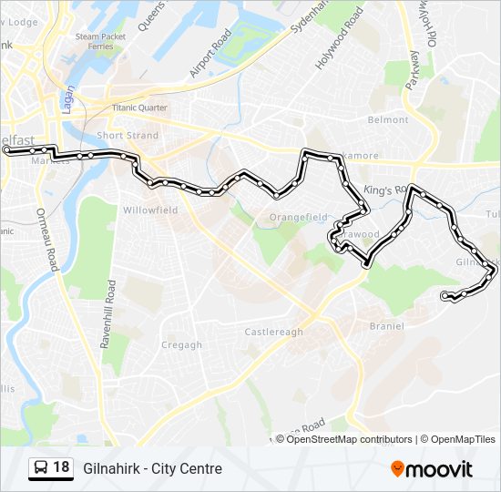 18 Bus Line Map