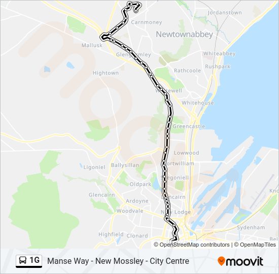 1G Bus Line Map