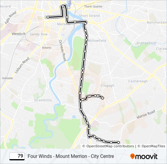 79 Route: Schedules, Stops & Maps - City Centre - Mount Merrion - Four ...