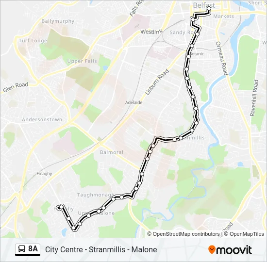 8A Bus Line Map