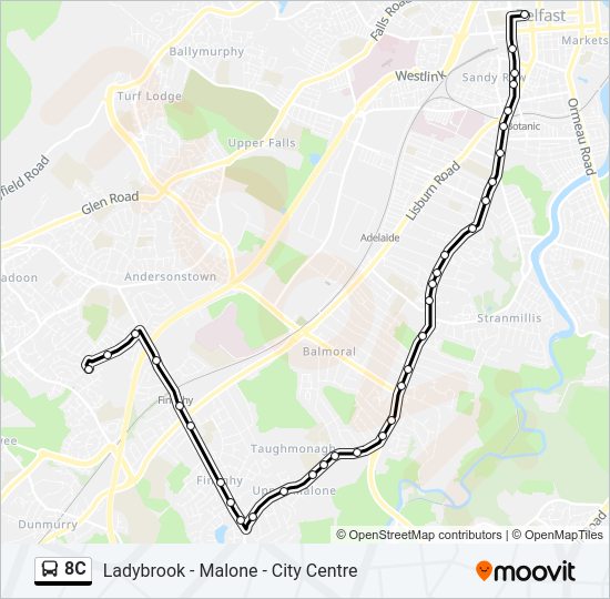 8C bus Line Map