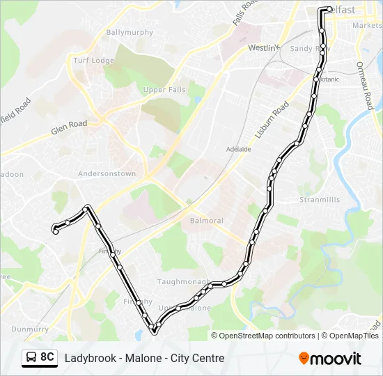 8C Bus Line Map