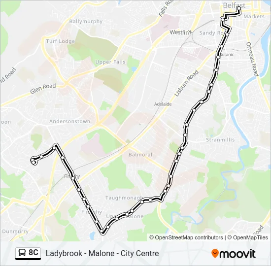 8C Bus Line Map