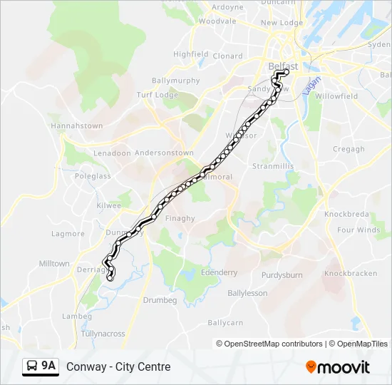 9A Bus Line Map