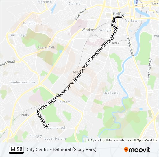 9B Bus Line Map