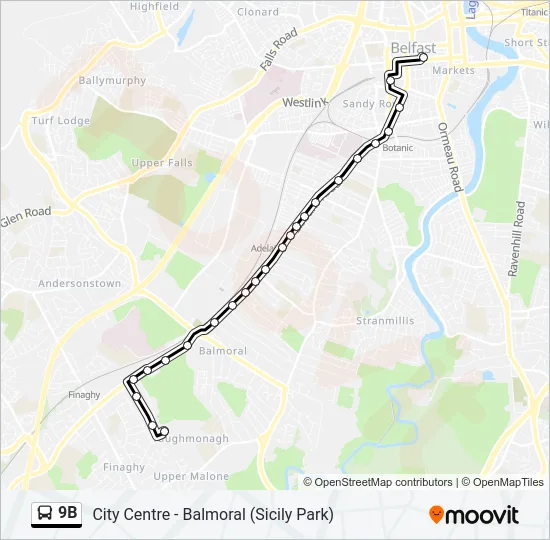 9B Bus Line Map