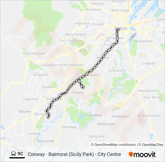 9C Bus Line Map