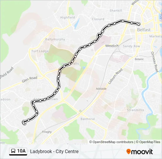 10A Bus Line Map
