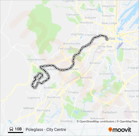 10B Bus Line Map