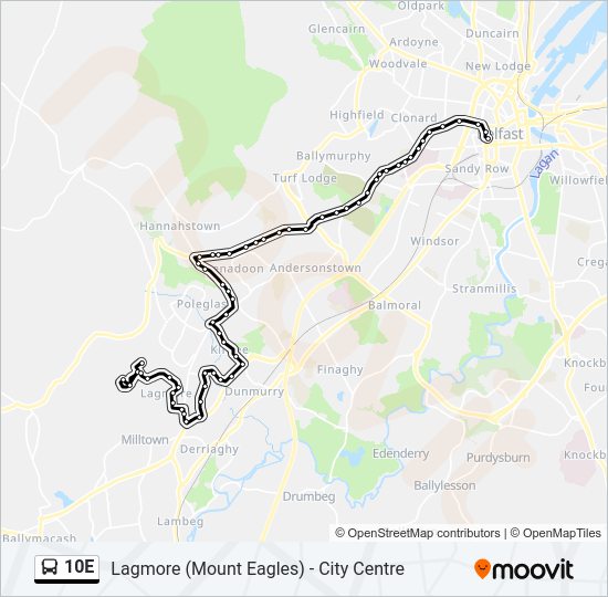 10E Bus Line Map