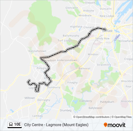 10E Bus Line Map