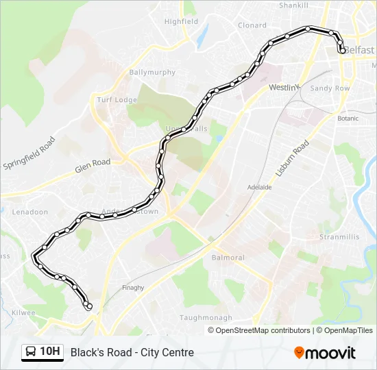 10H Bus Line Map