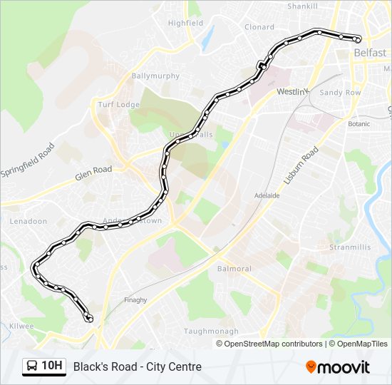 10H Bus Line Map