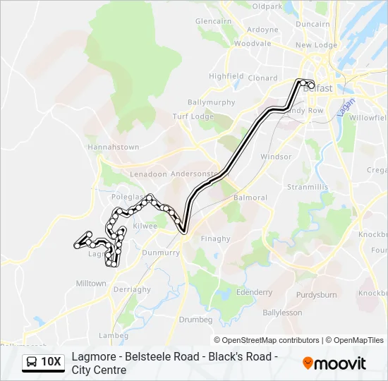 10X Bus Line Map