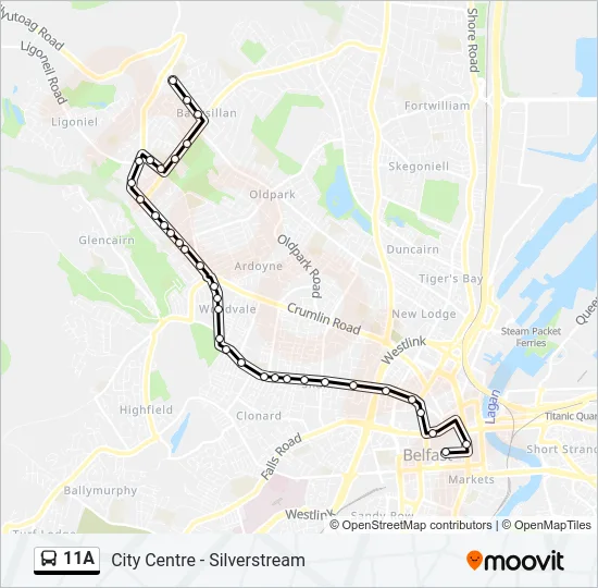 11A Bus Line Map