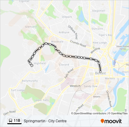 11B Bus Line Map