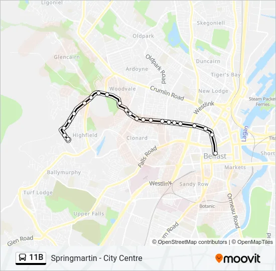 11B Bus Line Map