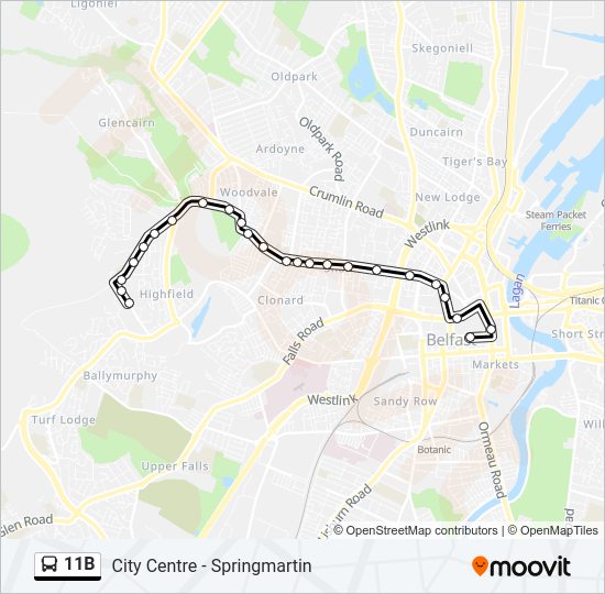 11B bus Line Map