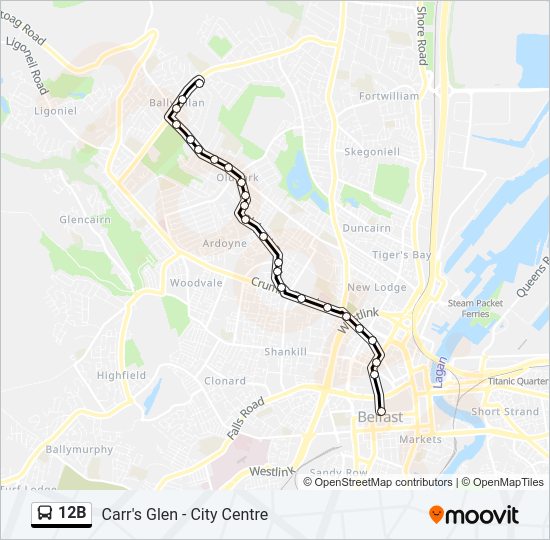 12B Bus Line Map