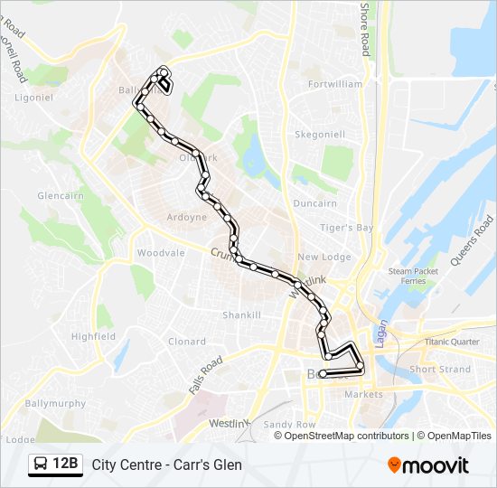 12B Bus Line Map