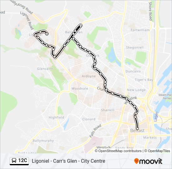 12C Bus Line Map