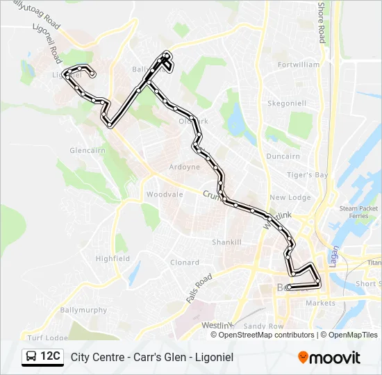 12C Bus Line Map