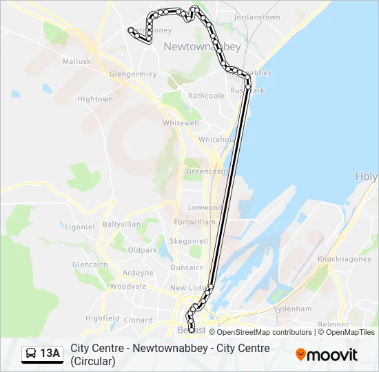 13A Bus Line Map