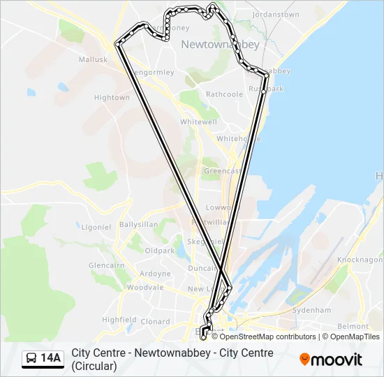 14A Bus Line Map