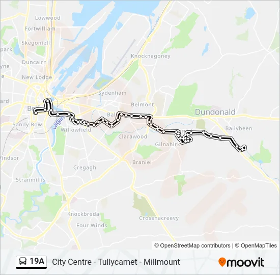 19A Bus Line Map