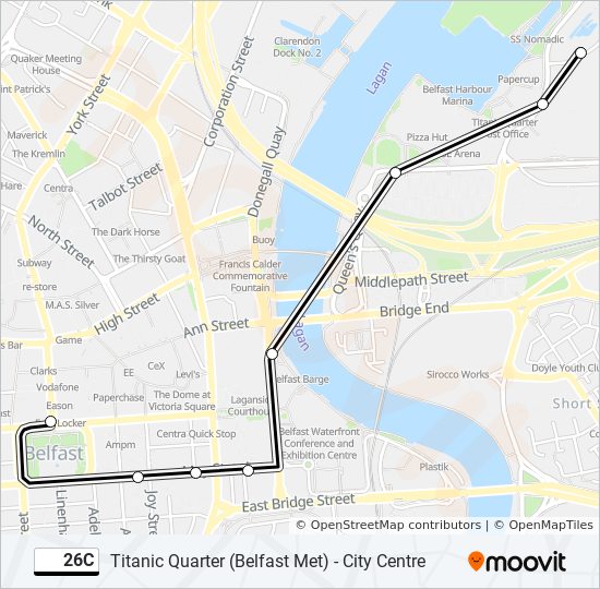 26c Route: Schedules, Stops & Maps - Titanic Quarter (Belfast Met) - City  Centre (Updated)