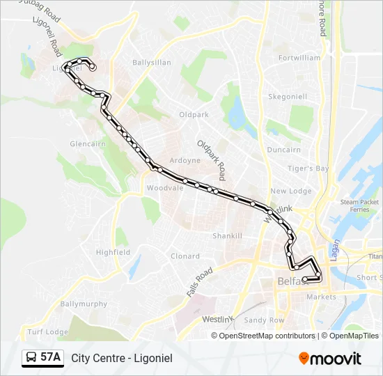 57A Bus Line Map