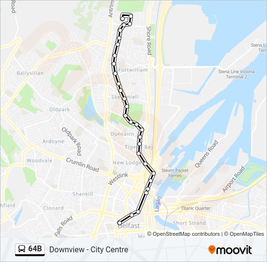 64B Bus Line Map