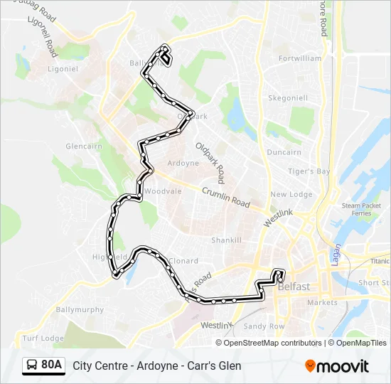 80A Bus Line Map
