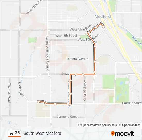 25 Bus Line Map