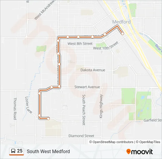 25 Bus Line Map