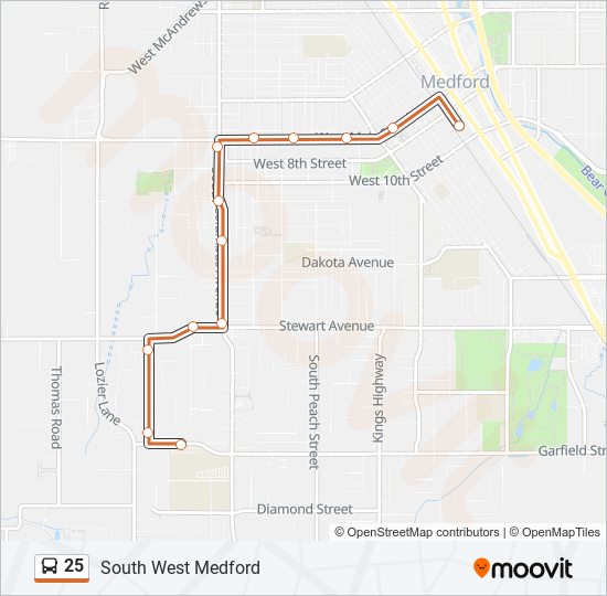 25 bus Line Map