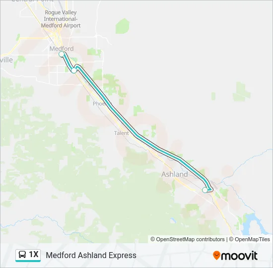 1X Bus Line Map