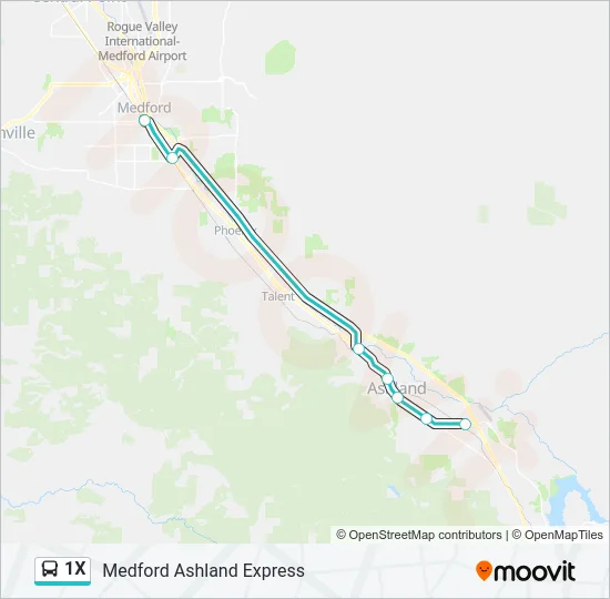 1X Bus Line Map