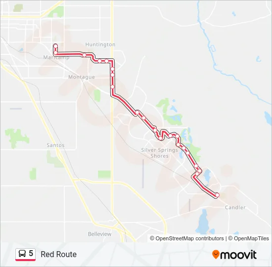 5 Bus Line Map